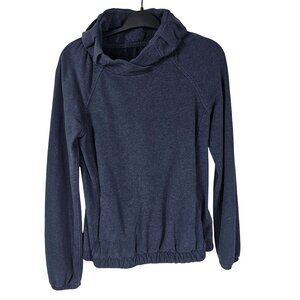 Lululemon Heather Navy Cowl Neck Pullover Sweatshirt 4 Zip Pockets & Elastic Hem
